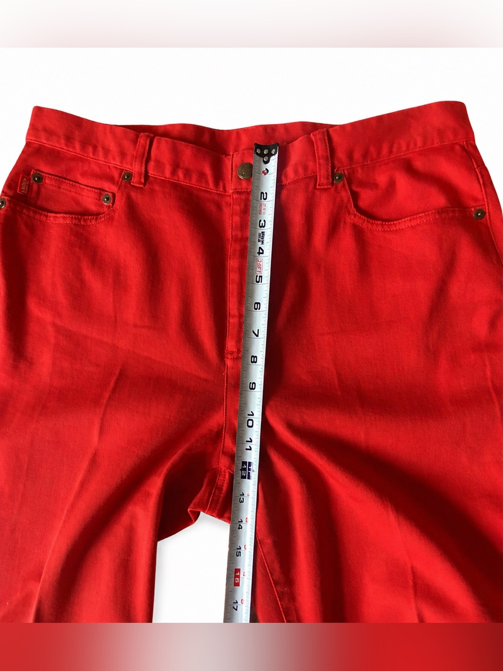 Polo by Ralph Lauren Women’s Red Straight-Leg Jeans 14 Like New! - Picture 3 of 10